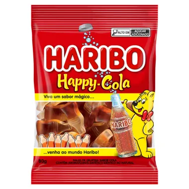 Bala de Gelatina Haribo Happy Cola Sabor de Cola 80g