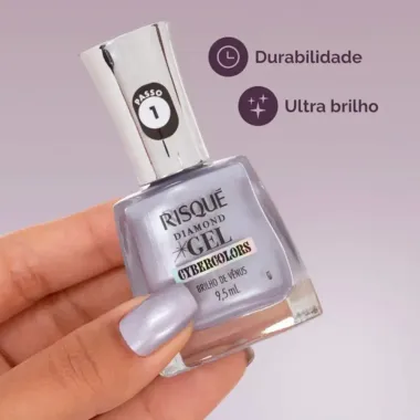 Esmalte Risqu&eacute; Diamond Gel Cybercolors Cor Brilho de V&ecirc;nus 9,5ml