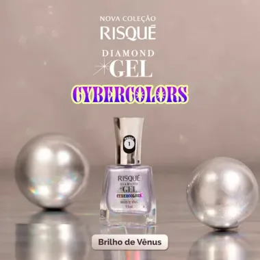 Esmalte Risqu&eacute; Diamond Gel Cybercolors Cor Brilho de V&ecirc;nus 9,5ml