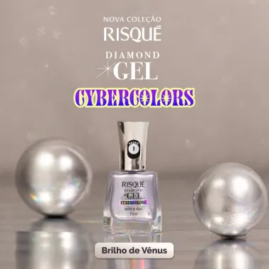 Esmalte Risqu&eacute; Diamond Gel Cybercolors Cor Brilho de V&ecirc;nus 9,5ml