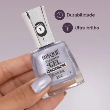 Esmalte Risqu&eacute; Diamond Gel Cybercolors Cor Brilho de V&ecirc;nus 9,5ml