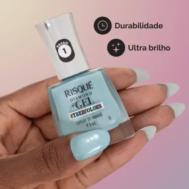 Esmalte Risqu&eacute; Diamond Gel Cybercolors Cor Espelho do Amanh&atilde; 9,5ml