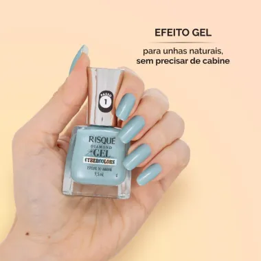 Esmalte Risqu&eacute; Diamond Gel Cybercolors Cor Espelho do Amanh&atilde; 9,5ml