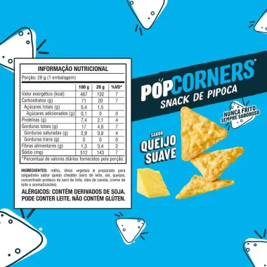 Snack de Pipoca PopCorners Sabor Queijo Cheddar Suave 28g