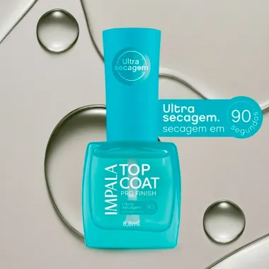 Top Coat Impala Pro Finish Ultra Secagem em 90 Segundos 8,8ml