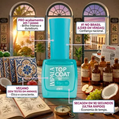 Top Coat Impala Pro Finish Ultra Secagem em 90 Segundos 8,8ml