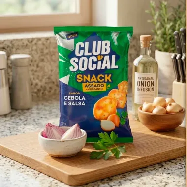 Snack Club Social Assado Crocante Sabor Cebola e Salsa 68g