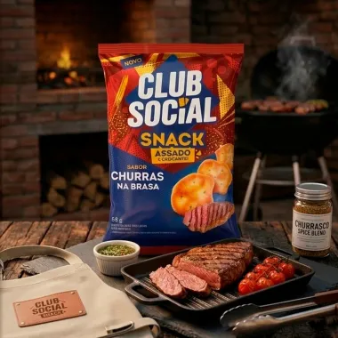 Snack Club Social Assado Crocante Sabor Churras na Brasa 68g