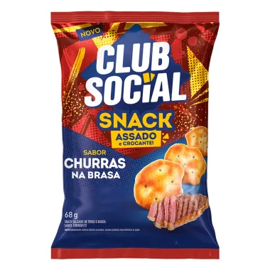 Snack Club Social Assado Crocante Sabor Churras na Brasa 68g