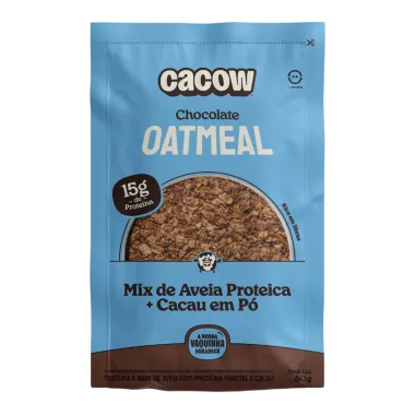 Mix de Aveia Proteica CaCow Oatmeal Chocolate Cacau em P&oacute; com 15g de Prote&iacute;na 60g