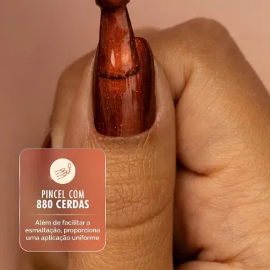 Esmalte Risqu&eacute; Diamond Gel Cybercolors Cor Bronze 3000 Met&aacute;lico 9,5ml