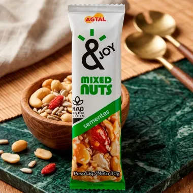 Barra Cereal &Joy Mixed Nuts Sementes Agtal 30g