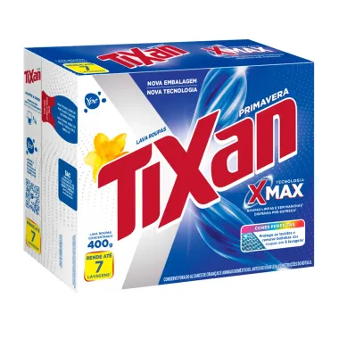 Lava Roupas em P&oacute; Concentrado Tixan Primavera XMax 400g