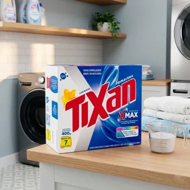 Lava Roupas em P&oacute; Concentrado Tixan Primavera XMax 400g