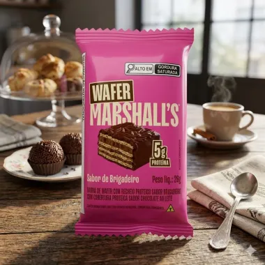 Barra de Wafer Proteico Marshall's Sabor Brigadeiro 26g