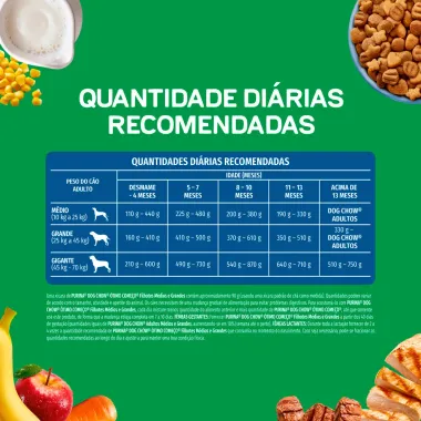 Ra&ccedil;&atilde;o para C&atilde;es Dog Chow Premium Extra Life Filhotes M&eacute;dios e Grandes Sabor Carne Frango Frutas e Leite 2,5Kg
