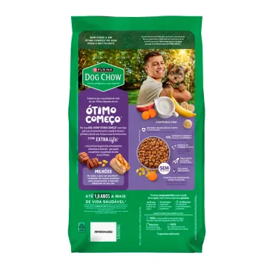 Ra&ccedil;&atilde;o para C&atilde;es Dog Chow Premium Extra Life Filhotes Minis e Pequenos Sabor Carne Frango Frutas e Leite 2,5Kg