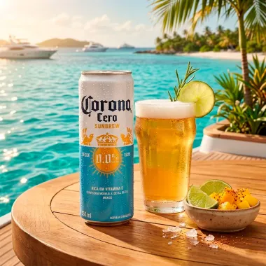 Cerveja Corona Cero Sunbrew Sem &Aacute;lcool 0.0% Lata 350ml
