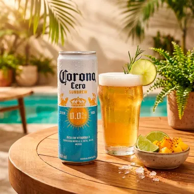 Cerveja Corona Cero Sunbrew Sem &Aacute;lcool 0.0% Lata 350ml