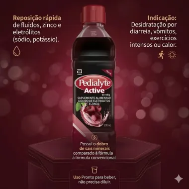 Pedialyte Active Sabor Cereja 500ml