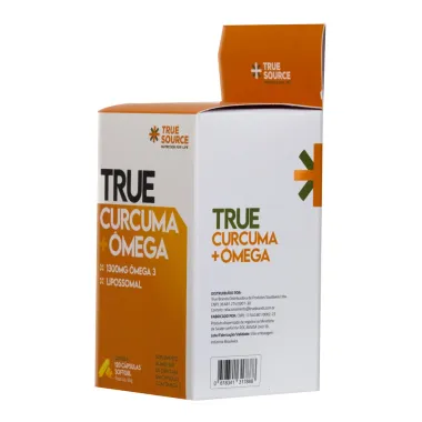 True Curcuma + &Ocirc;mega 3 1300mg Lipossomal True Source com 120 C&aacute;psulas Softgel