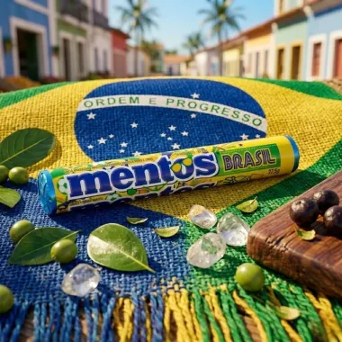 Balas Mentos Mastig&aacute;veis Sabor Ma&ccedil;a Verde e Lim&atilde;o Brasil 37,5g