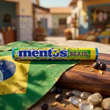 Balas Mentos Mastig&aacute;veis Sabor Ma&ccedil;a Verde e Lim&atilde;o Brasil 37,5g