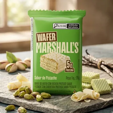 Wafer Proteico Marshall's Sabor Pistache 26g
