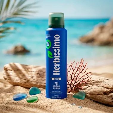Desodorante Herb&iacute;ssimo Marine Aerossol Antitranspirante 72h Hidrata&ccedil;&atilde;o e Prote&ccedil;&atilde;o 150ml