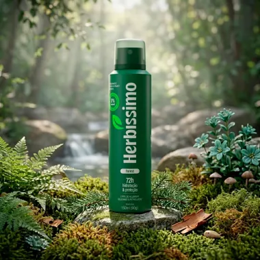 Desodorante Aerossol Herb&iacute;ssimo Forest Antitranspirante 72h Hidrata&ccedil;&atilde;o e Prote&ccedil;&atilde;o 150ml