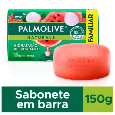 Sabonete em Barra Palmolive Naturals Hidrata&ccedil;&atilde;o Refrescante Melancia e Lichia 150g
