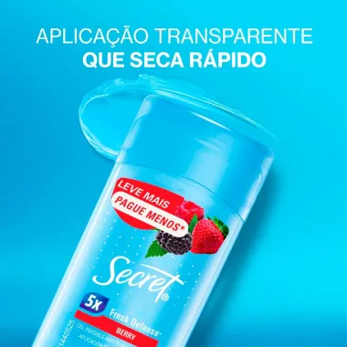 Desodorante Secret Berry Fresh Defense Antitranspirante Gel Invis&iacute;vel Stick 73g