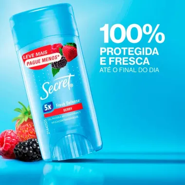 Desodorante Secret Berry Fresh Defense Antitranspirante Gel Invis&iacute;vel Stick 73g