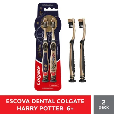 Escova de Dente Infantil Colgate Harry Potter 6+ Anos Ultra Suave Macia Sortidas 2 Unidades