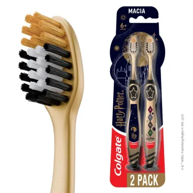 Escova de Dente Infantil Colgate Harry Potter 6+ Anos Ultra Suave Macia Sortidas 2 Unidades