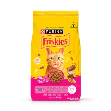 Ra&ccedil;&atilde;o para Gatos Friskies Adultos Mix de Carnes 850g