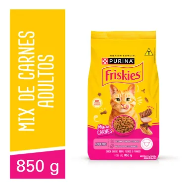 Ra&ccedil;&atilde;o para Gatos Friskies Adultos Mix de Carnes 850g