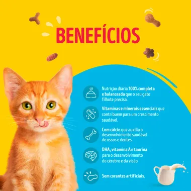 Ra&ccedil;&atilde;o para Gatos Friskies Filhotes Sabor Frango, Leite e Cenoura 850g
