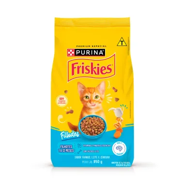 Ra&ccedil;&atilde;o para Gatos Friskies Filhotes Sabor Frango, Leite e Cenoura 850g