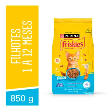 Ra&ccedil;&atilde;o para Gatos Friskies Filhotes Sabor Frango, Leite e Cenoura 850g