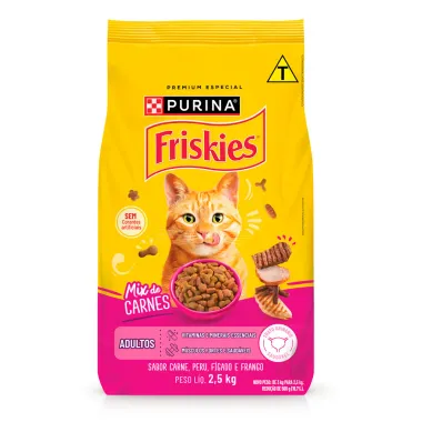 Ra&ccedil;&atilde;o para Gatos Friskies Adultos Mix de Carnes 2,5kg
