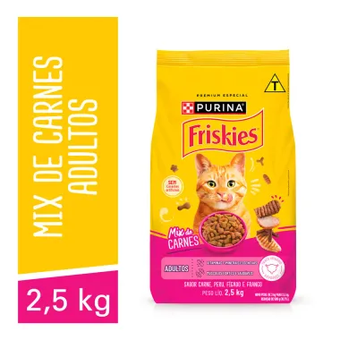 Ra&ccedil;&atilde;o para Gatos Friskies Adultos Mix de Carnes 2,5kg
