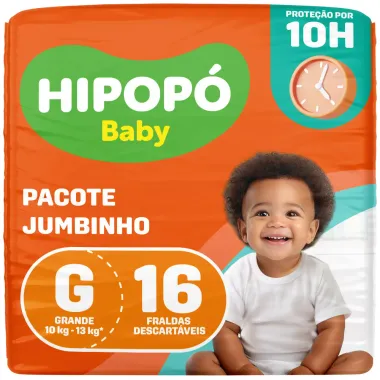 Fralda Hipop&oacute; Baby Tamanho G Pacote Jumbinho 16 Unidades Descart&aacute;veis