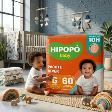 Fralda Hipop&oacute; Baby Tamanho G Pacote Hiper 70 Unidades Descart&aacute;veis