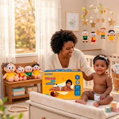 Fralda Turma da M&ocirc;nica Baby Shortinho Tamanho M com 26 Unidades Descart&aacute;veis