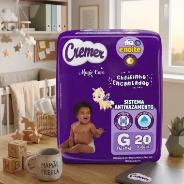 Fralda Cremer Magic Care Dia e Noite Tamanho G com 20 Unidades Descart&aacute;veis