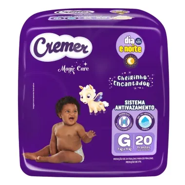 Fralda Cremer Magic Care Dia e Noite Tamanho G com 20 Unidades Descart&aacute;veis