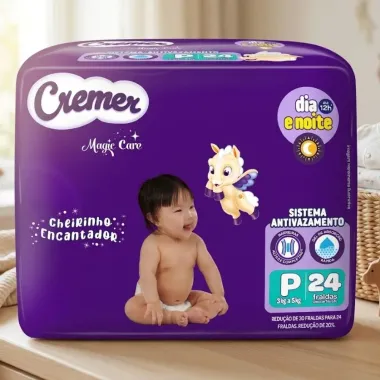Fralda Cremer Magic Care Tamanho P com 24 Unidades Descart&aacute;veis