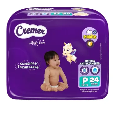 Fralda Cremer Magic Care Tamanho P com 24 Unidades Descart&aacute;veis
