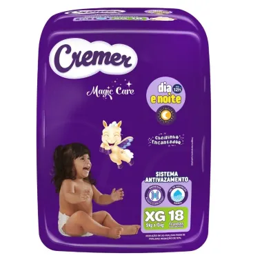 Fralda Cremer Magic Care Dia e Noite Tamanho M com 18 Unidades Descart&aacute;veis